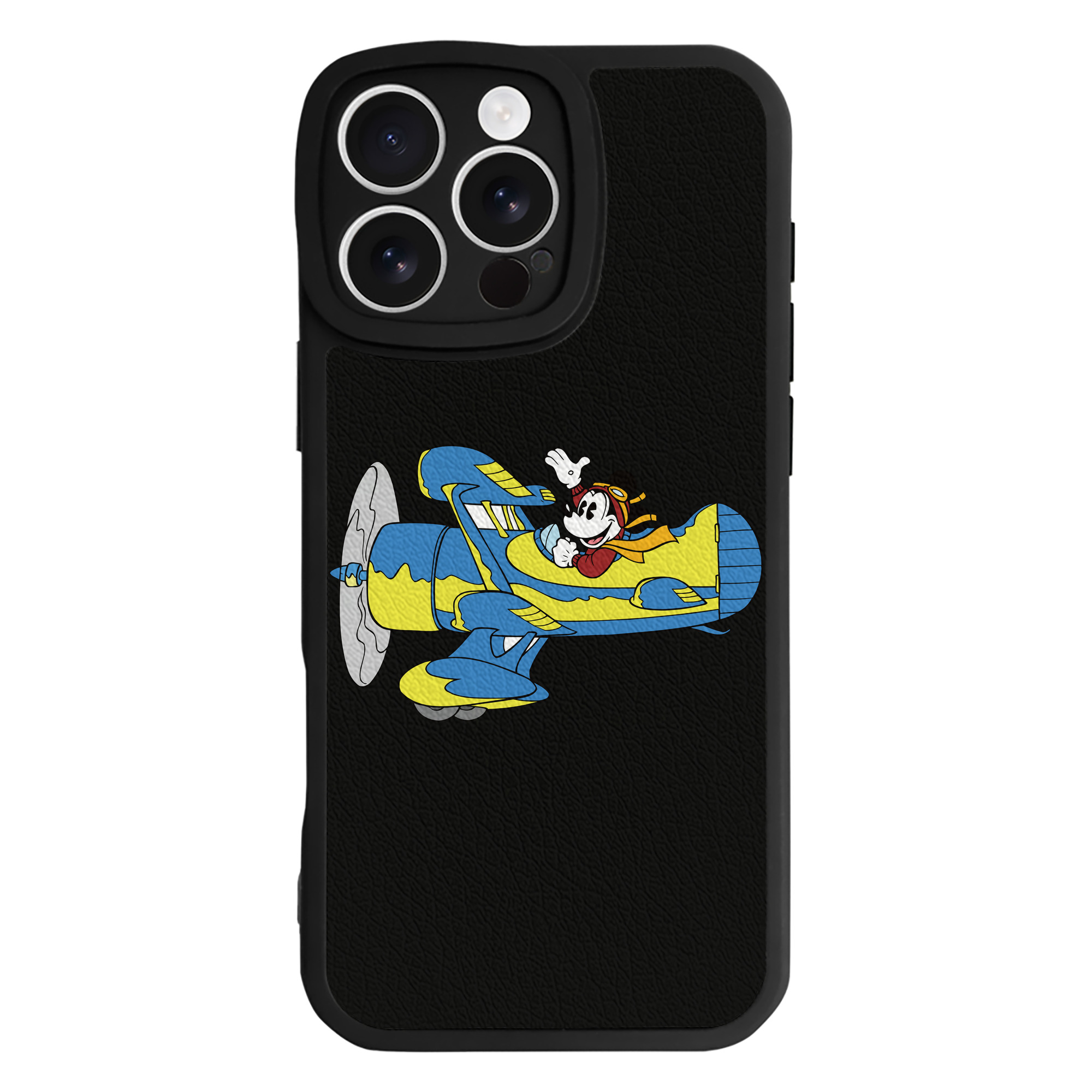 （画像用） ミッキーマウス Mickey Mouse 【iPhone 16シリーズ対応】シリコンスマホケース（レザー調） 材質：シリコン